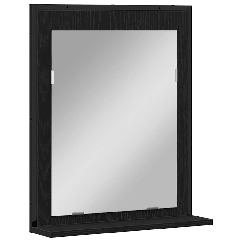 Badezimmermöbel-Set mit Regal 4 pcs Schwarz Holzwerkstoff