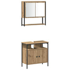 Badezimmermöbel Set mit Regal 4 pcs Artisan-Eiche Holzwerkstoff