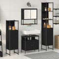 Badezimmermöbel-Set 4 pcs Schwarz Eichen-Optik Holzwerkstoff