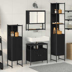 Badezimmermöbel-Set 4 pcs Schwarz Eichen-Optik Holzwerkstoff