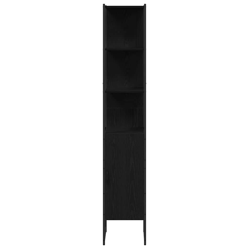 Badezimmermöbel-Set 4 pcs Schwarz Eichen-Optik Holzwerkstoff