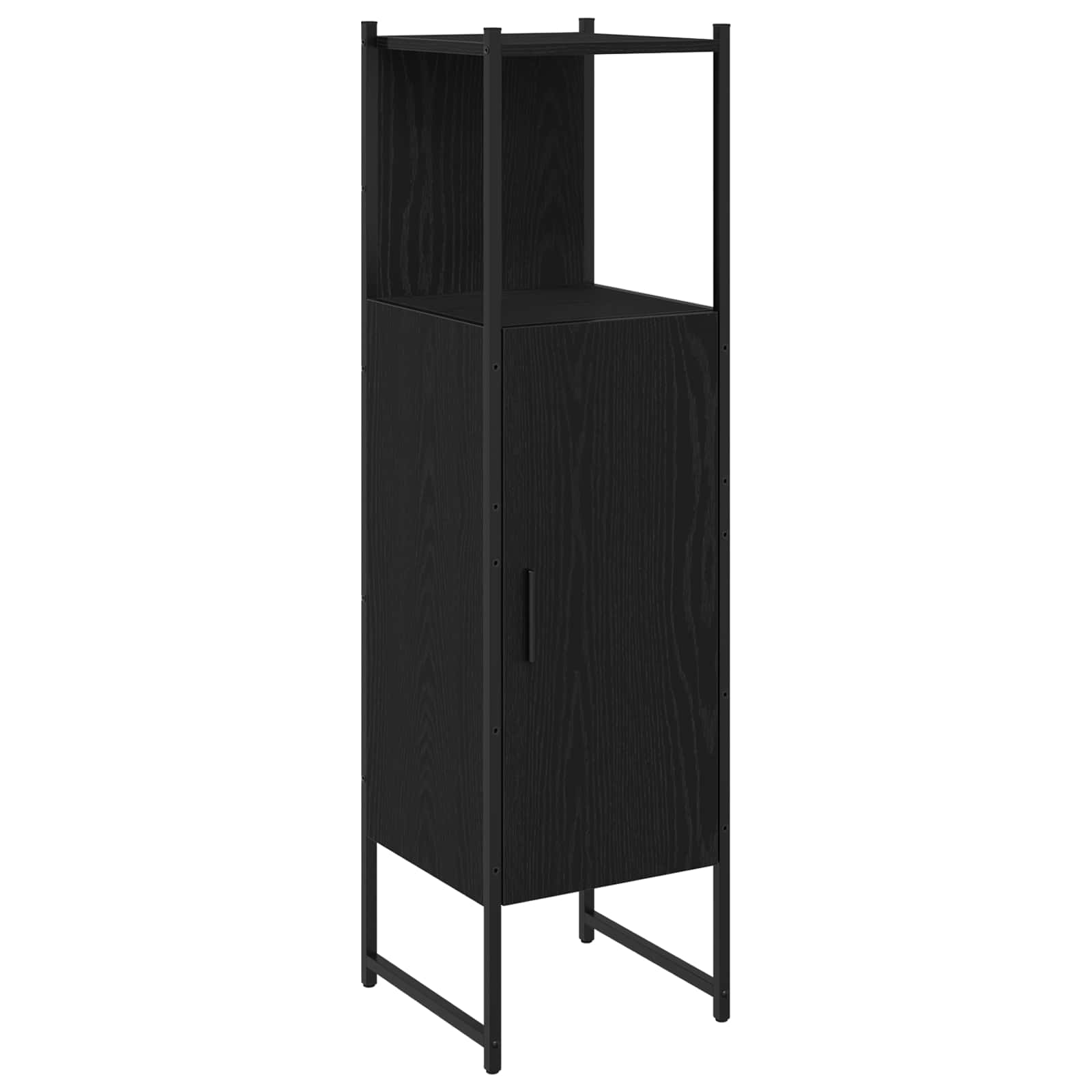 Badezimmermöbel-Set mit Regal 4 pcs Schwarz Holzwerkstoff