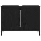Badezimmermöbel-Set mit Regal 4 pcs Schwarz Holzwerkstoff