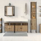 Badezimmermöbel-Set mit Regal 4 pcs Artisan-Eiche Holzwerkstoff