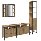 Badezimmermöbel-Set mit Regal 4 pcs Artisan-Eiche Holzwerkstoff