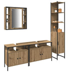 Badezimmermöbel-Set mit Regal 4 pcs Artisan-Eiche Holzwerkstoff