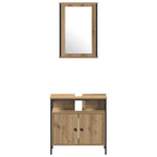 Badezimmermöbel Set mit Regal 4 pcs Artisan-Eiche Holzwerkstoff