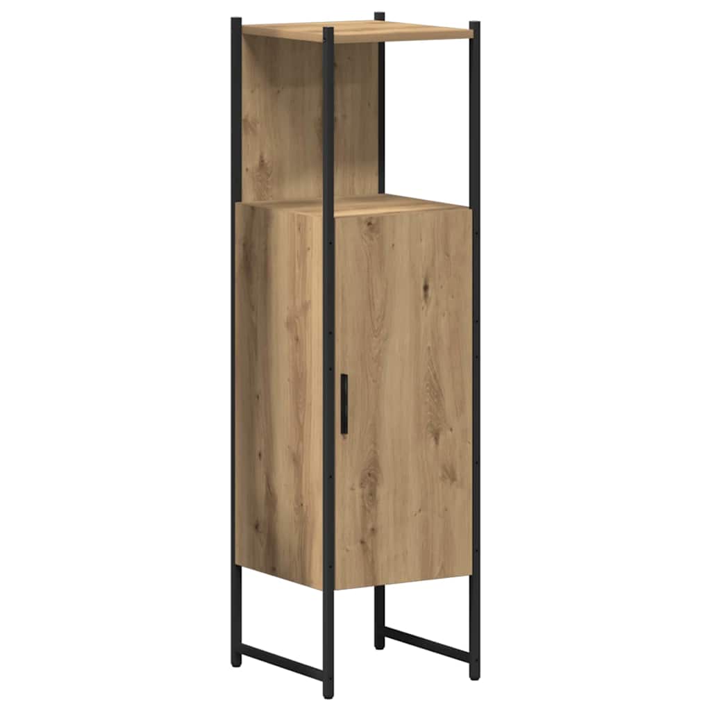 Badezimmermöbel-Set mit Regal mit Tür 4 pcs Braun Holzwerkstoff