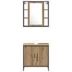Badezimmermöbel-Set mit Regal mit Tür 4 pcs Braun Holzwerkstoff