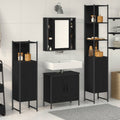 Badezimmermöbel-Set mit Regal 4 pcs Schwarz Holzwerkstoff