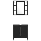 Badezimmermöbel-Set mit Regal 4 pcs Schwarz Holzwerkstoff