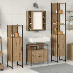 Badezimmermöbel-Set mit Regal 4 pcs Artisan-Eiche Holzwerkstoff