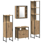 Badezimmermöbel-Set mit Regal 4 pcs Artisan-Eiche Holzwerkstoff