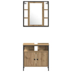 Badezimmermöbel-Set mit Regal 4 pcs Artisan-Eiche Holzwerkstoff
