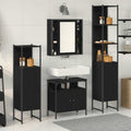 Badezimmermöbel-Set 4 pcs Schwarz Eichen-Optik Holzwerkstoff