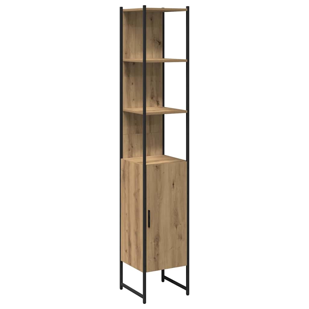 Badezimmermöbel-Set mit Regal mit Tür 4 pcs Braun Holzwerkstoff