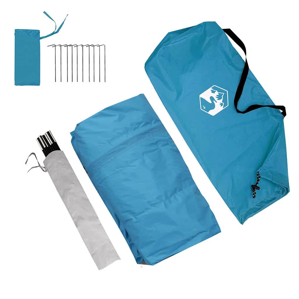 Caravan-Zelt für 5 Personen mit Dach Blau 410 x 275 x 245 cm