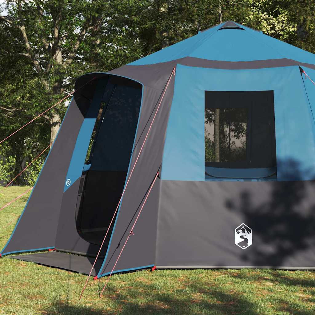 Kabine Zelt 12-Personen Blau und Grau 405 x 405 x 273 cm