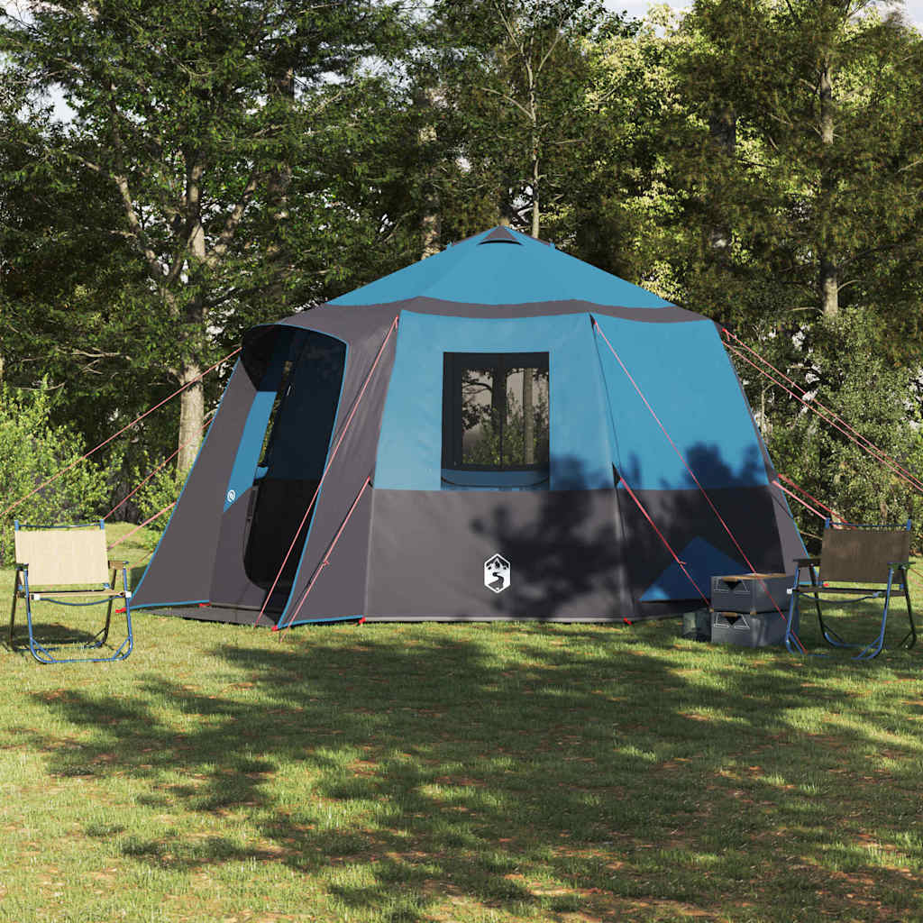 Kabine Zelt 12-Personen Blau und Grau 405 x 405 x 273 cm