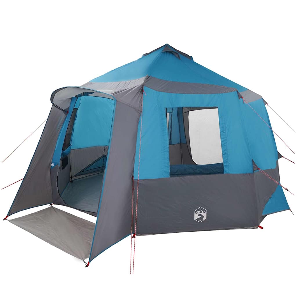 Kabine Zelt 12-Personen Blau und Grau 405 x 405 x 273 cm
