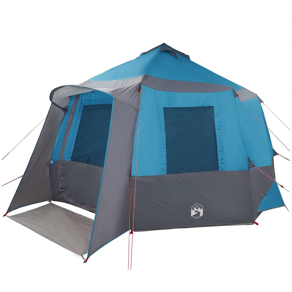 Kabine Zelt 12-Personen Blau und Grau 405 x 405 x 273 cm