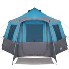 Kabine Zelt 12-Personen Blau und Grau 405 x 405 x 273 cm