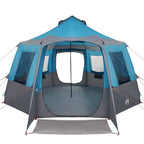 Kabine Zelt 12-Personen Blau und Grau 405 x 405 x 273 cm