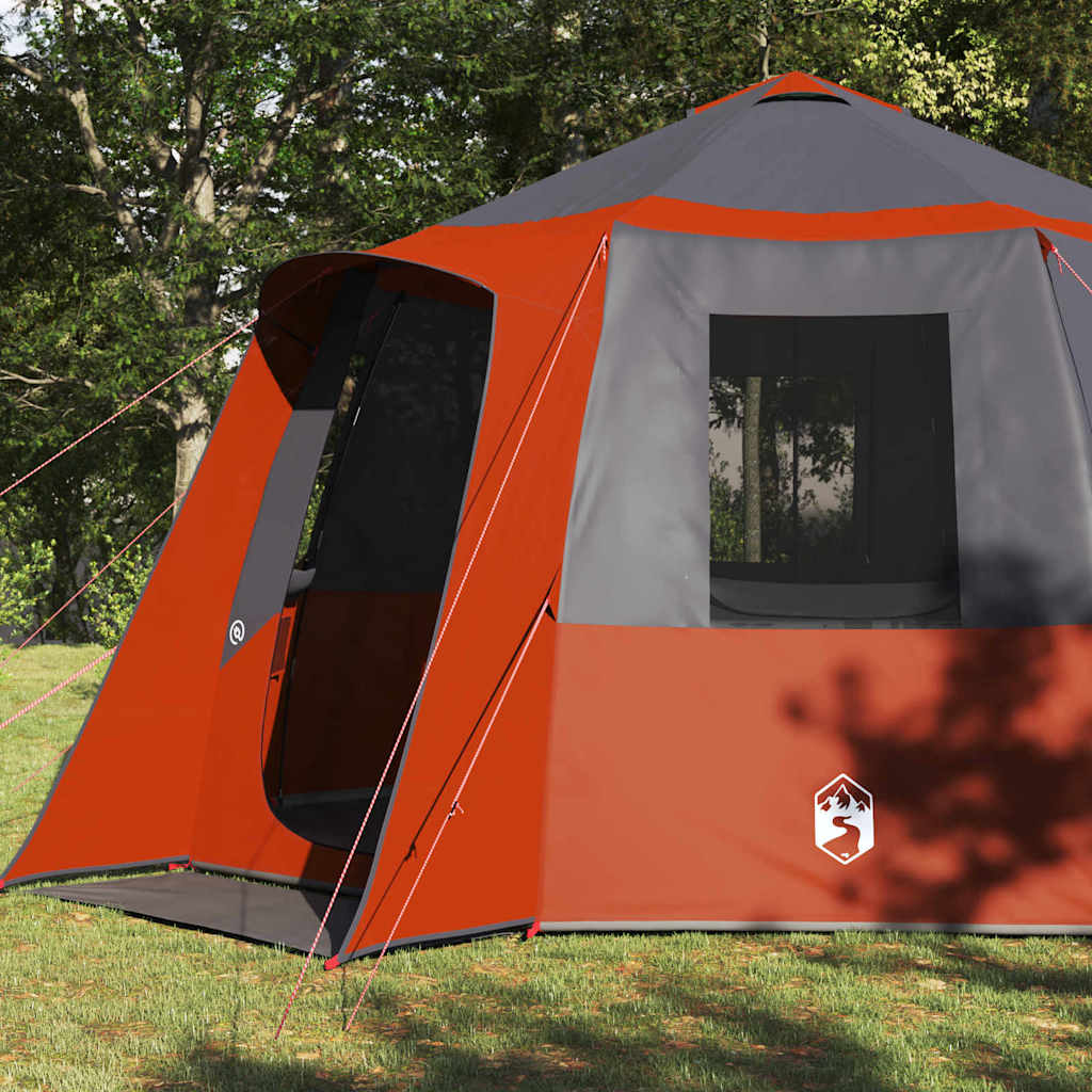 Kabine Zelt 12-Personen Grau und Orange 405 x 405 x 273 cm