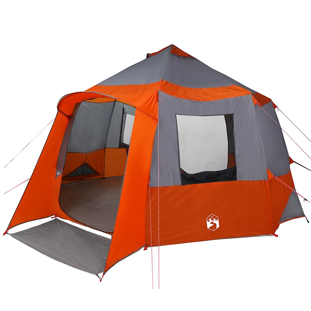 Kabine Zelt 12-Personen Grau und Orange 405 x 405 x 273 cm