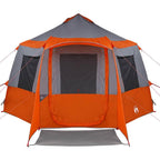 Kabine Zelt 12-Personen Grau und Orange 405 x 405 x 273 cm