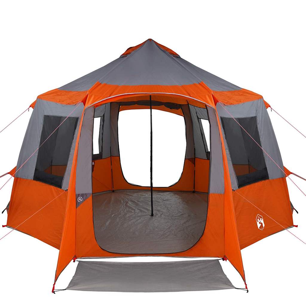 Kabine Zelt 12-Personen Grau und Orange 405 x 405 x 273 cm