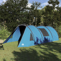 Tunnelzelt 4-Personen mit Dach Blau und Grau 778 x 356 x 210 cm