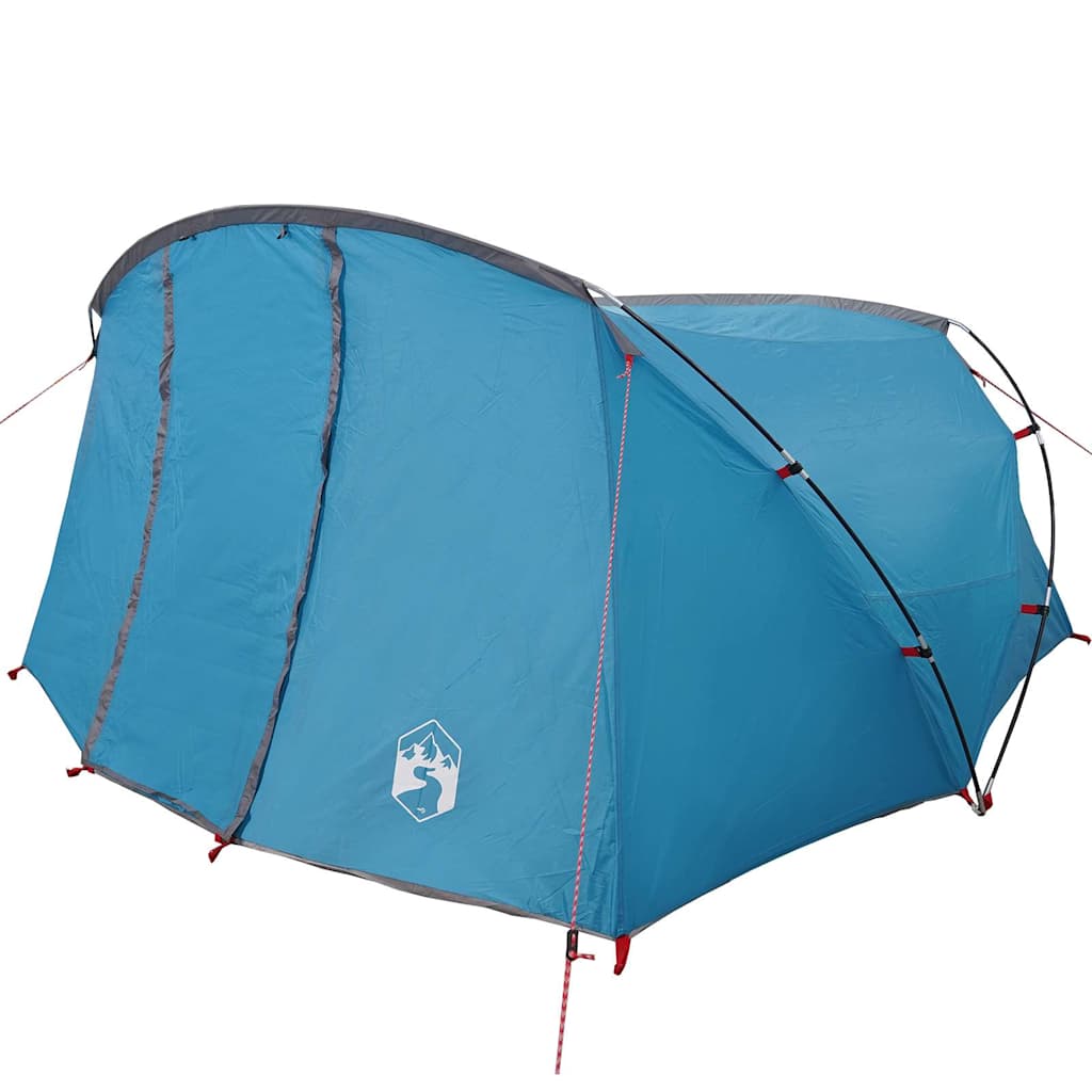 Tunnelzelt 4-Personen mit Dach Blau und Grau 318 x 275 x 140 cm