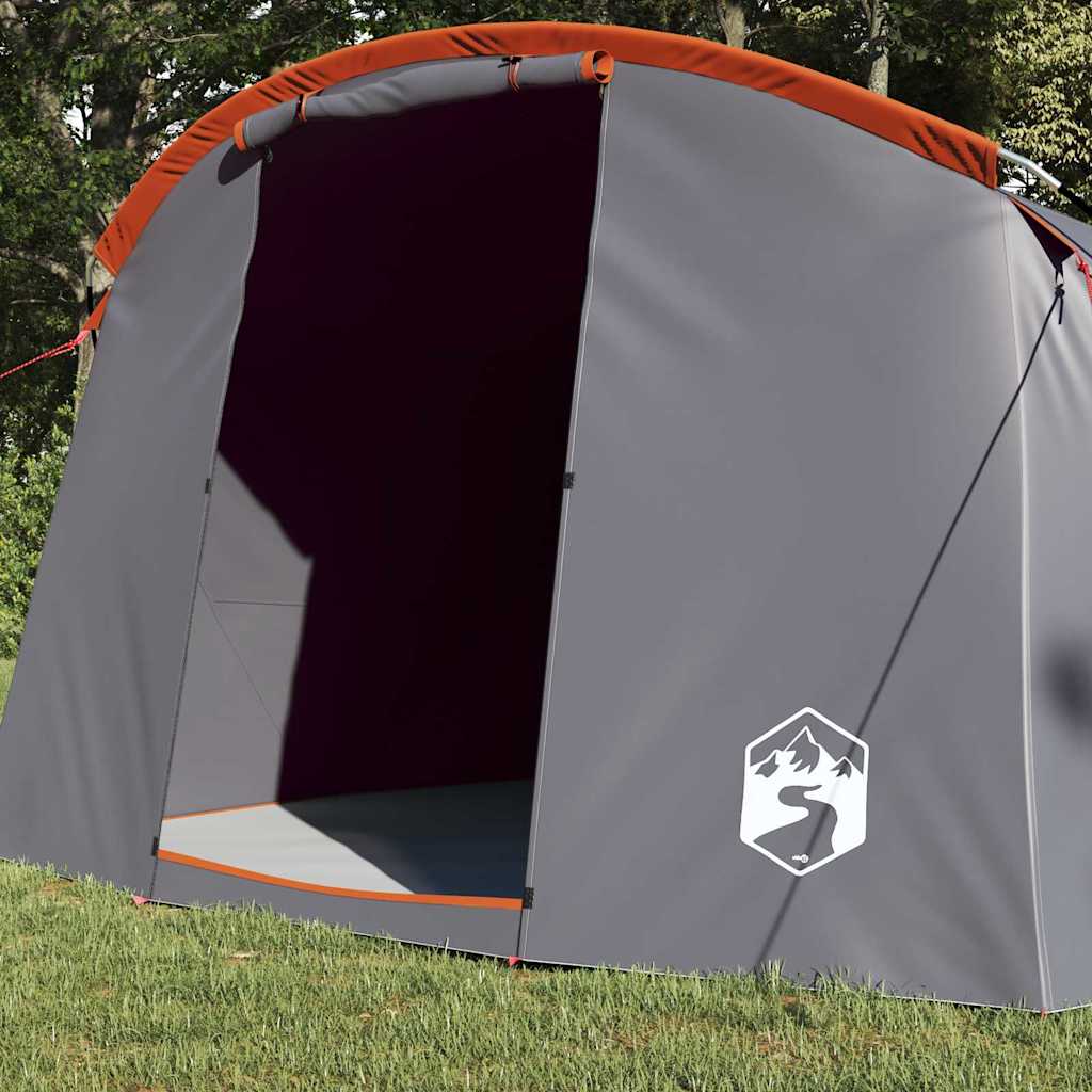Tunnelzelt 4-Personen Grau und Orange 318 x 275 x 140 cm