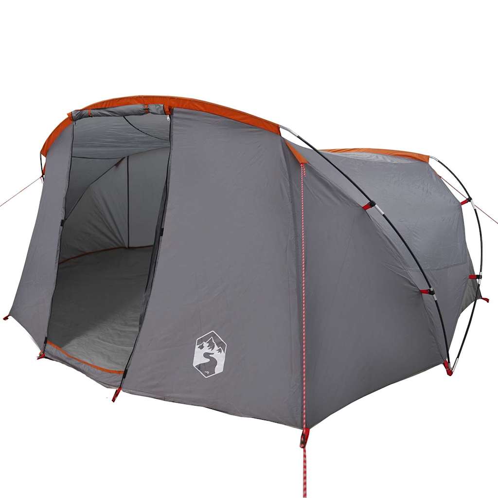 Tunnelzelt 4-Personen Grau und Orange 318 x 275 x 140 cm