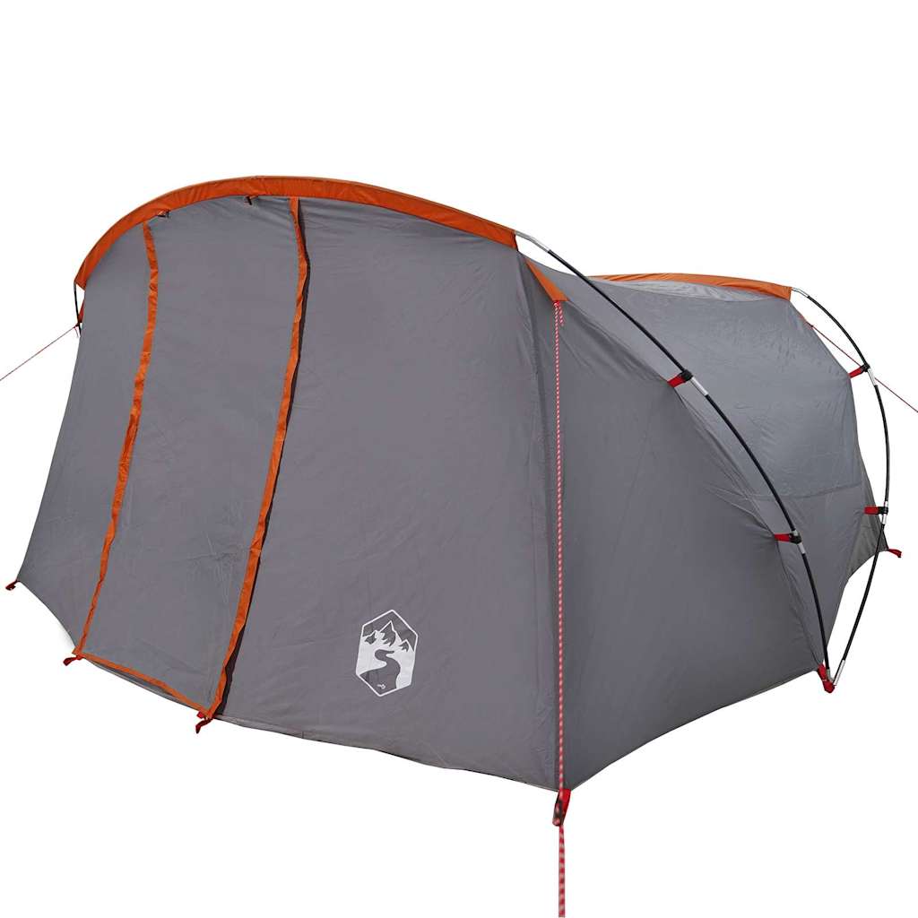 Tunnelzelt 4-Personen Grau und Orange 318 x 275 x 140 cm
