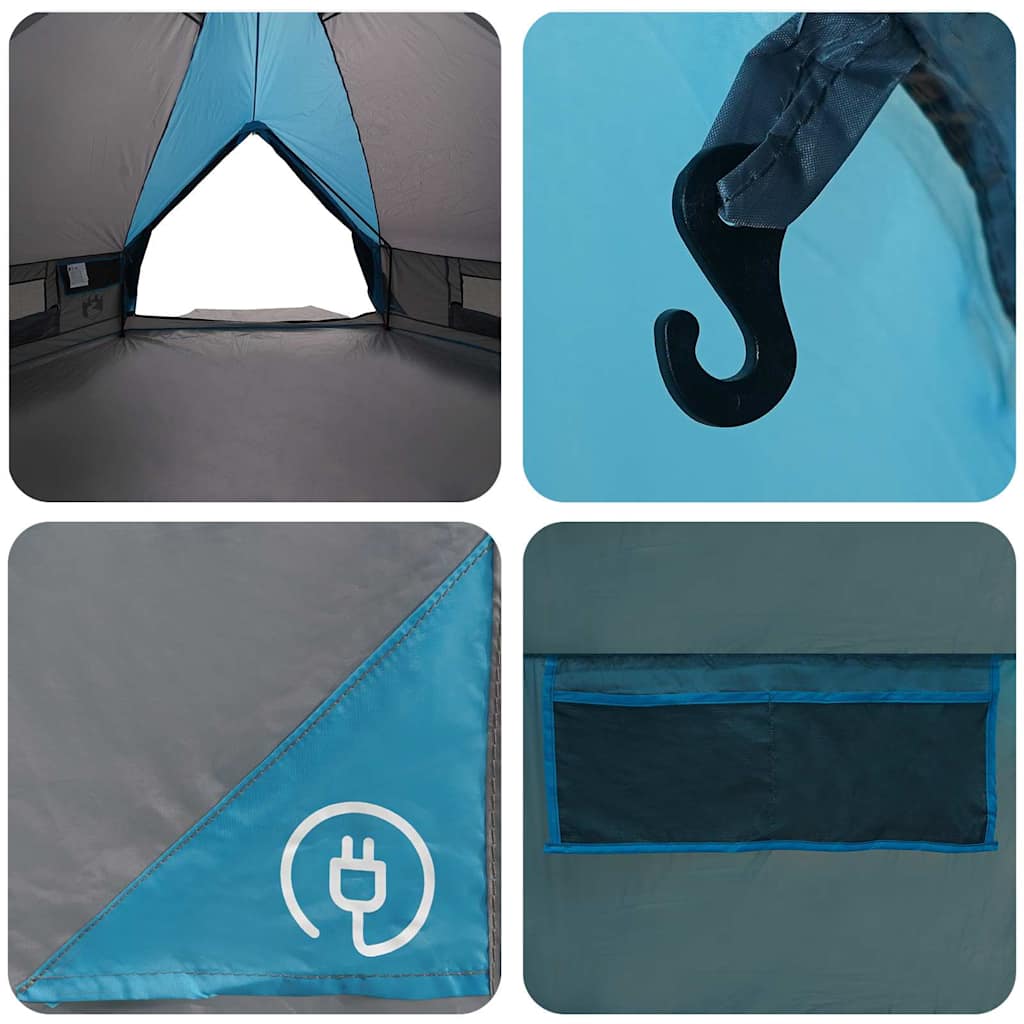 Teepee Zelt für 6 Personen Blau und Grau 431 x 366 x 185 cm