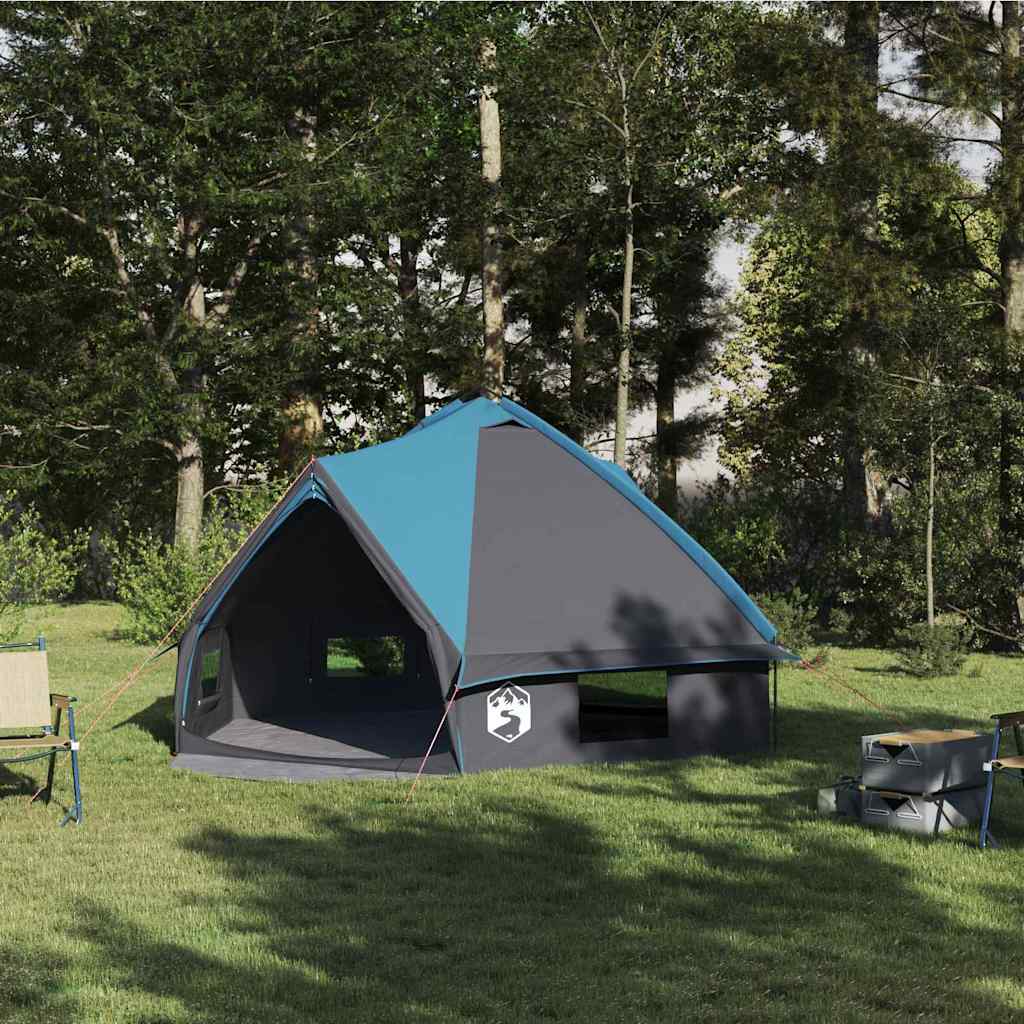 Teepee Zelt für 6 Personen Blau und Grau 431 x 366 x 185 cm