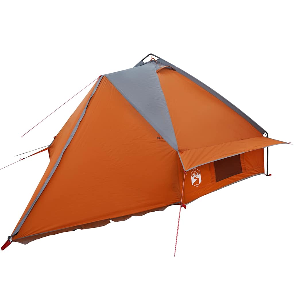 Teepee Zelt für 6 Personen Grau und Orange 431 x 366 x 185 cm