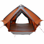 Teepee Zelt für 6 Personen Grau und Orange 431 x 366 x 185 cm