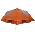 Teepee Zelt für 6 Personen Grau und Orange 431 x 366 x 185 cm