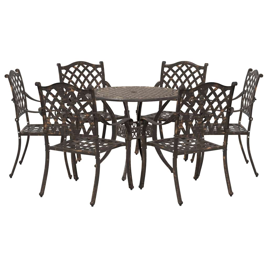Garten Essgruppe 7 pcs Bronze Aluminium