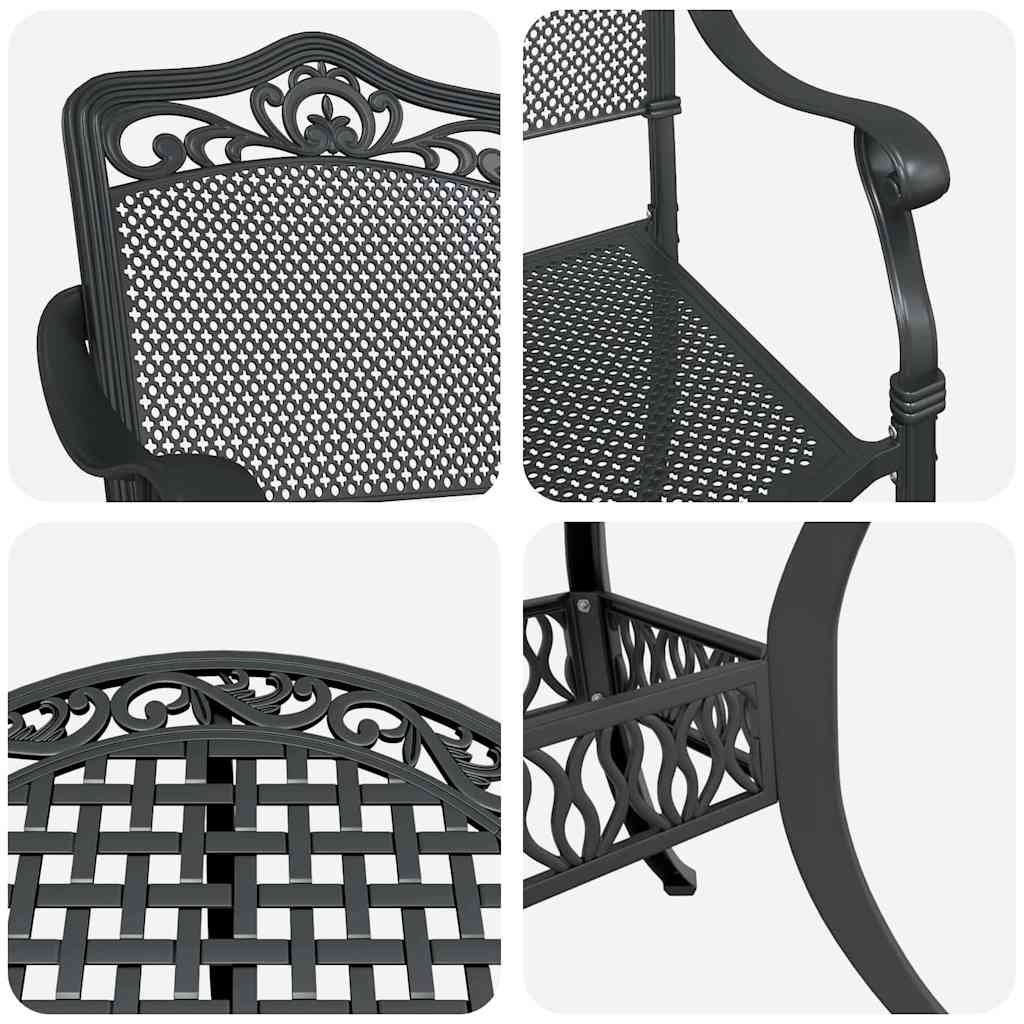 Garten Essgruppe 5 pcs Schwarz Aluminium