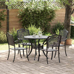 Garten Essgruppe 5 pcs Schwarz Aluminium
