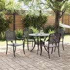 Garten Essgruppe 5 pcs Schwarz Aluminium