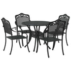 Garten Essgruppe 5 pcs Schwarz Aluminium