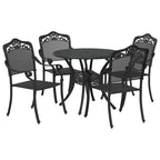 Garten Essgruppe 5 pcs Schwarz Aluminium