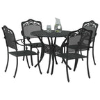 Garten Essgruppe 5 pcs Schwarz Aluminium