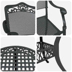 Garten Essgruppe 7 pcs Schwarz Aluminium