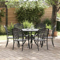 Garten Essgruppe 7 pcs Schwarz Aluminium